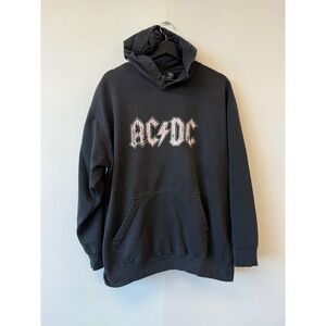 Vintage ACDC Hoodie‎ Mens Large Rockware Band Pullover Sweatshirt Graphic Y2K